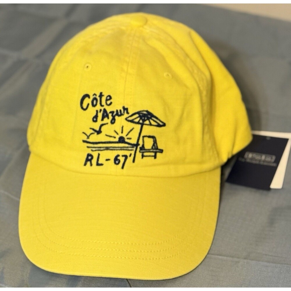 Brand New Polo Ralph Lauren Yellow Long Bill Cote d'Azur Hat OSFA NWT
